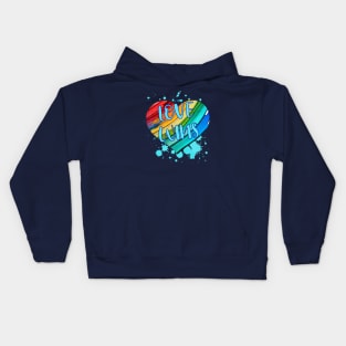 Love Wins - LGBTQ Paint Splatter Heart Kids Hoodie